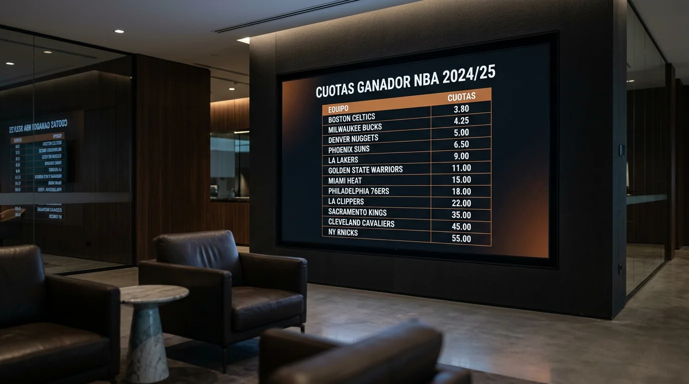 Tablero de cuotas del campeón NBA 2025-2026 con los principales favoritos